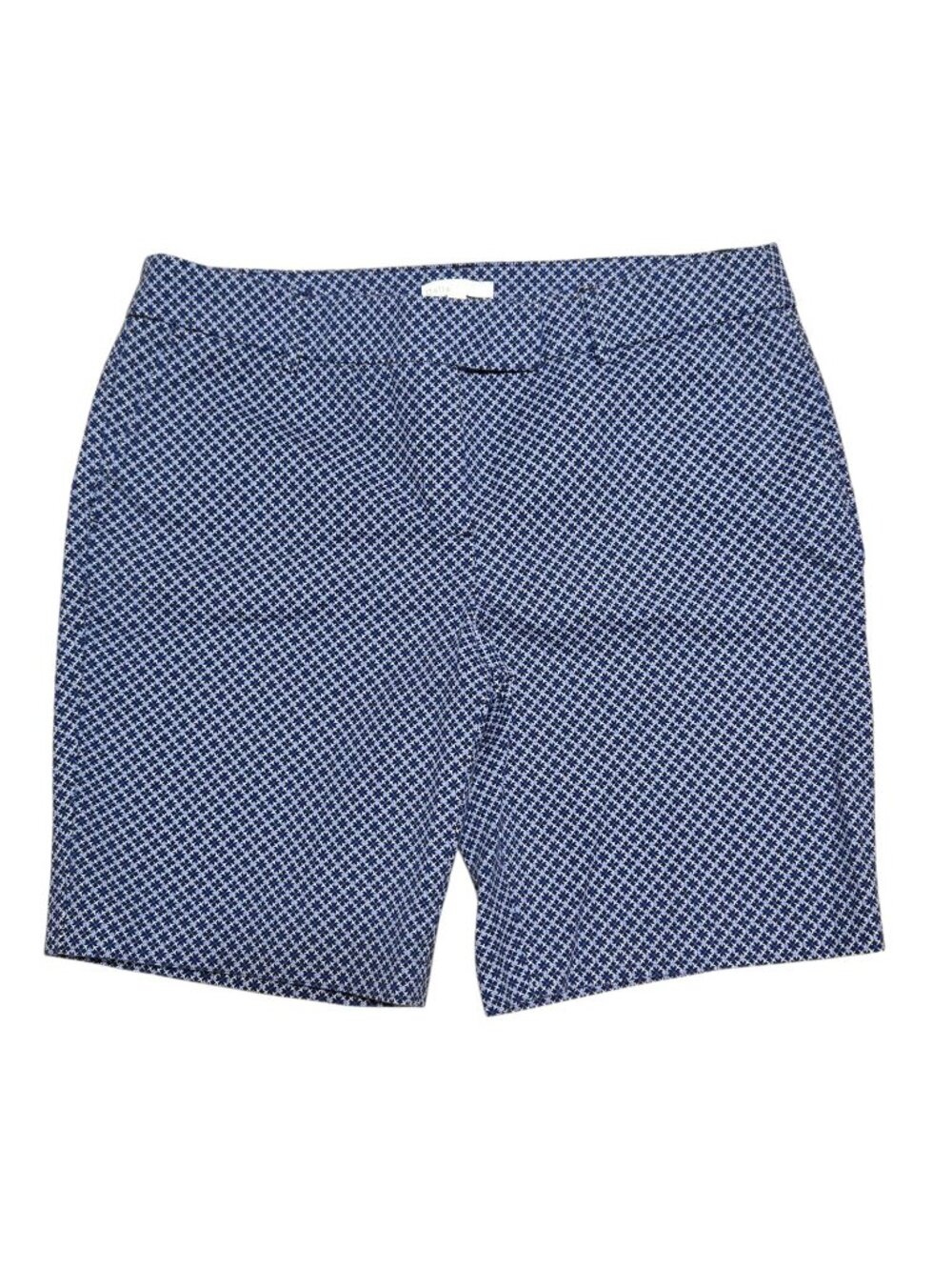Dalia Shorts Women's Size 12 Blue Geometric Pattern Chino Coastal